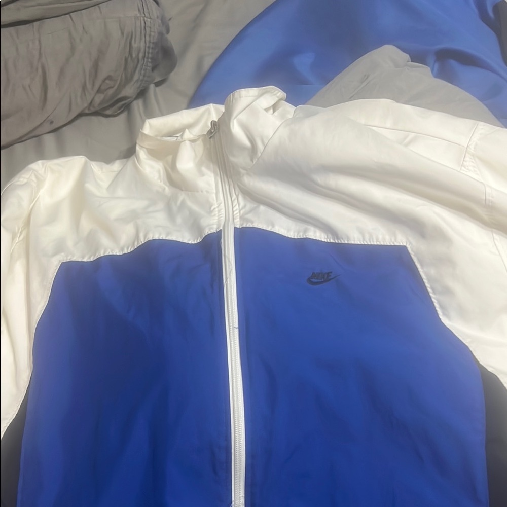 Nike Blue and White windbreaker Jacket